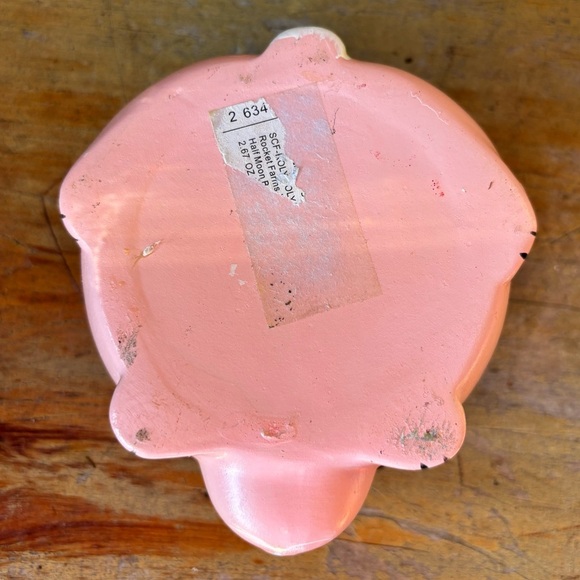 Vintage Rocket Farms Pink Bunny Ceramic Planter Trinket Dish - Picture 7 of 8
